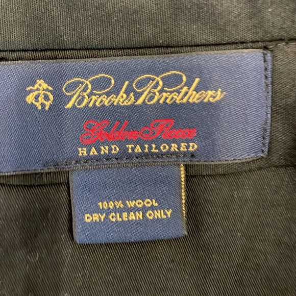 Brooks Brothers Golden Fleece Pleated Navy Dress Pants. - Picture 3 of 5